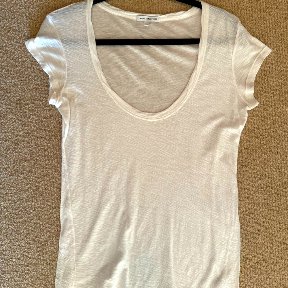 James Perse Size 2, Medium.  White cotton T-Shirt.